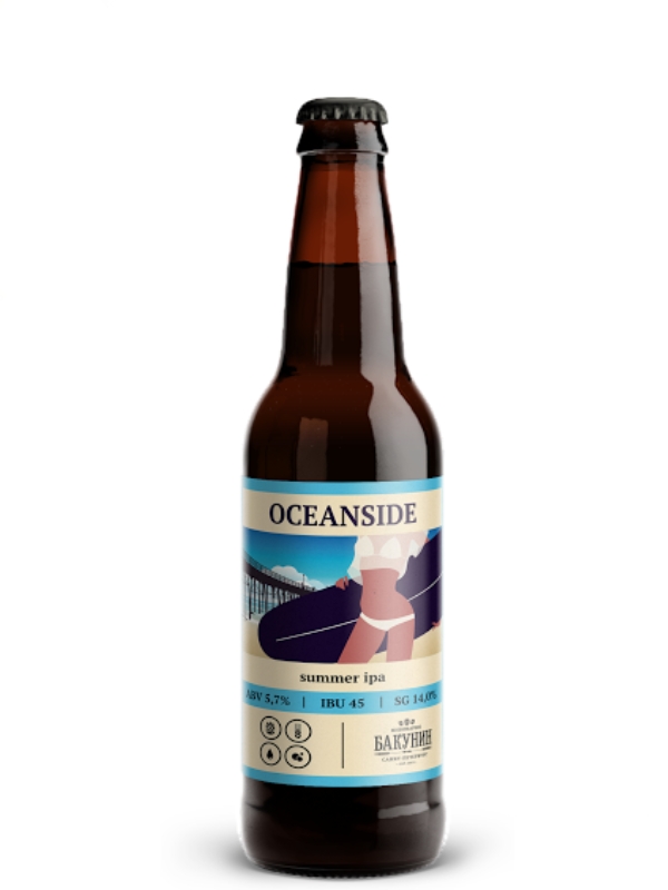 Бакунин Саммер ИПА Оушенсайд/Oceanside (бут 0,5л., алк 5,7%)